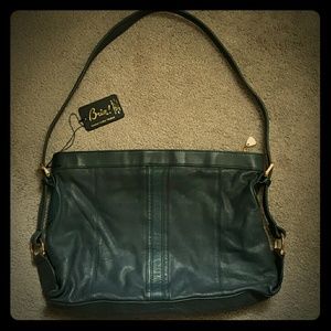 New Vintage Brio Navy Real Leather Shoulder Bag